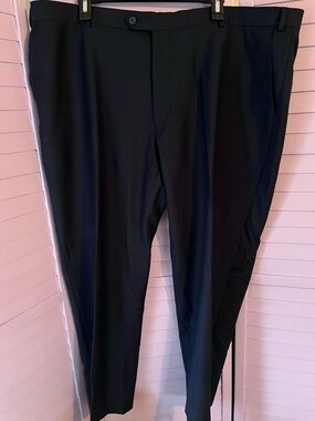Men's Classic light weight wool Dress Pants.  Dark Navy Blue